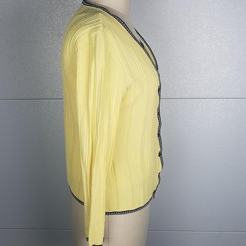 Escada Yellow Black Trim Sweater Set 40 EU M US - Picture 2 of 6
